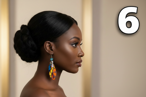 Sapphire Elegance Ankara Earrings