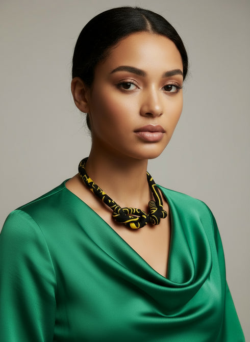 Dual Knot Ankara Necklace