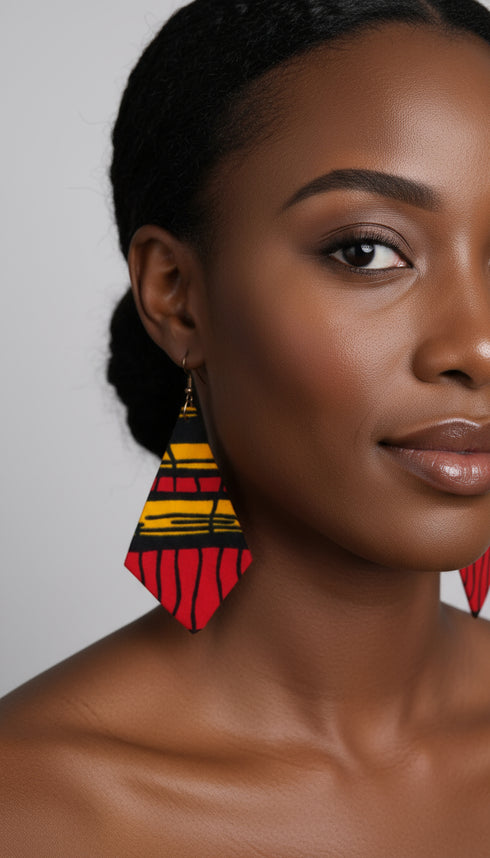 Afrocentric Diamond Harmony Ankara Earrings