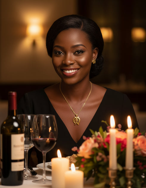 REVERENCE GYE NYAME Necklace and Earrings Set – Adinkra Jewelry Set Stainless Steel