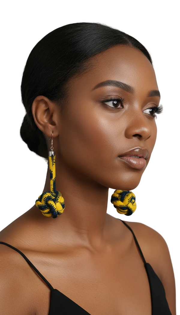 Ade-A-Oye Bubble Teardrop Ankara Earrings