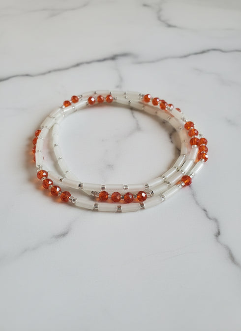 Shaka Lights Out Waist Beads - orange - Glows in the dark