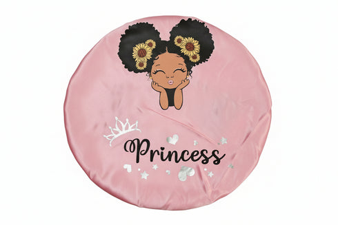 PRINCESS BLACKWATER African KIDS Handmade KIDS Silk Bonnet With PRINCESS Band Design