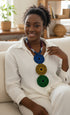 African Trio Circlet Ankara Necklace