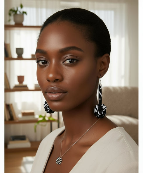 Ade-A-Oye Bubble Teardrop Ankara Earrings