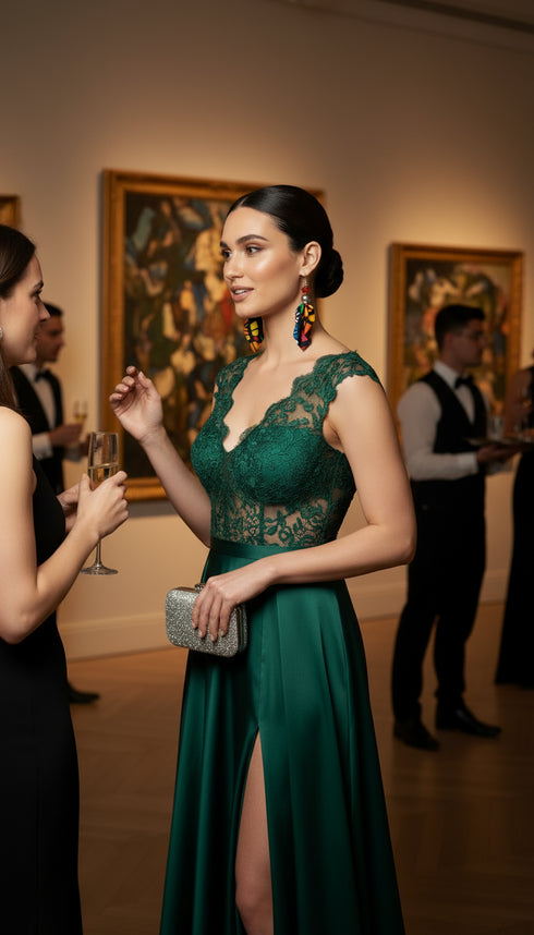 Sapphire Elegance Ankara Earrings