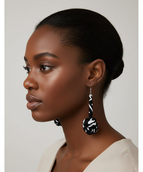 Ade-A-Oye Bubble Teardrop Ankara Earrings