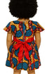 Ariyah Ankara African Print Red Collar Bow Baby Girl Dress with Waist Belt – Handmade