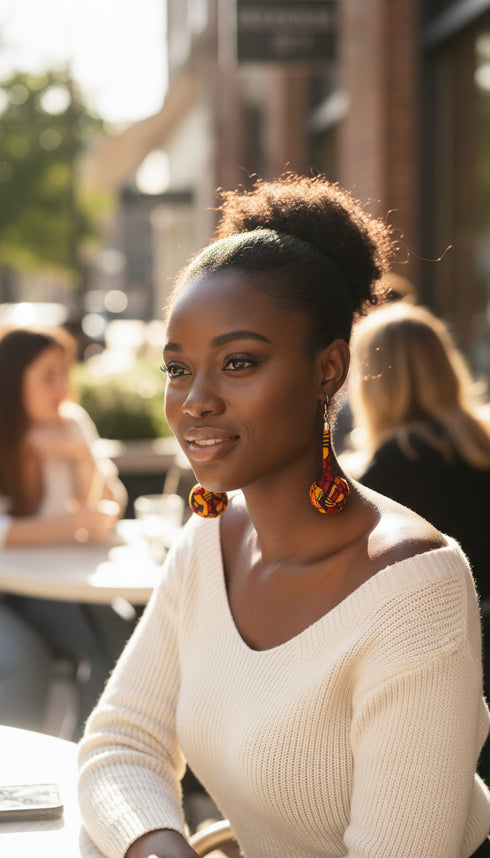 Ade-A-Oye Bubble Teardrop Ankara Earrings