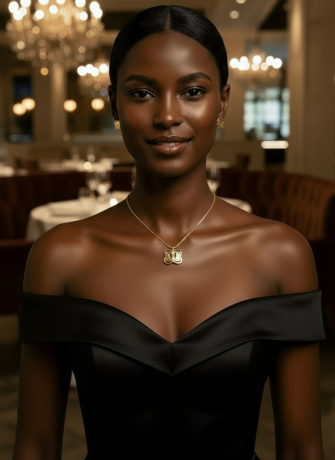 ASAASE YE DURU Adinkra Necklace and Stud Earrings Set – African Stainless Steel Jewelry for Women