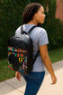 The Alkebulan Gye-Nyame Heritage Ankara and Leather Fusion Backpack / Bookbag