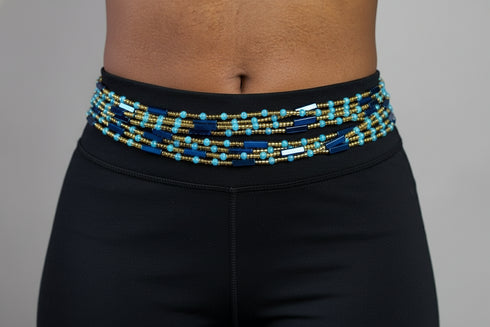 Nsroma Blue Instincts Waist Beads - Ahyenie 50 inch