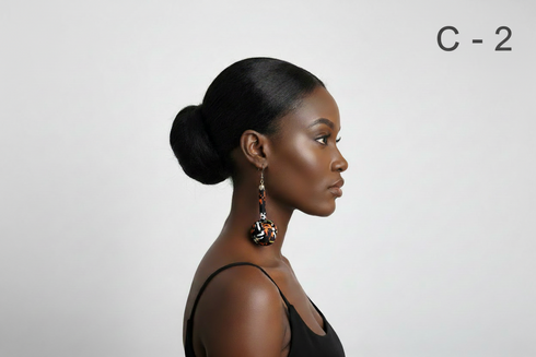 Ade-A-Oye Bubble Teardrop Ankara Earrings