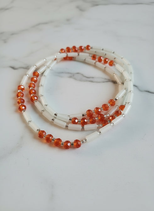 Shaka Lights Out Waist Beads - orange - Glows in the dark