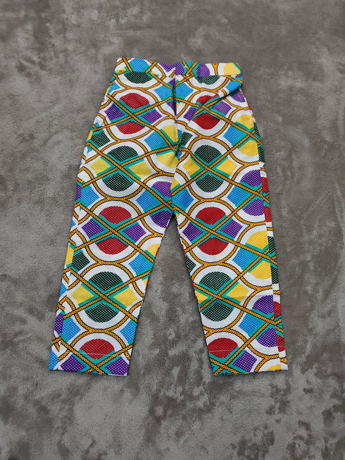 Malik Short Sleeve and Long Pants African Print Baby Boy Outfit – Two Piece Handmade