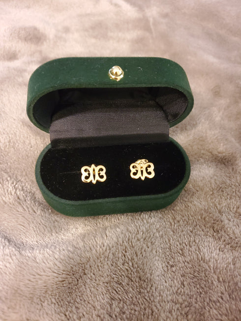 Adinkra Ghanaian Tradition Stud Gold Earrings