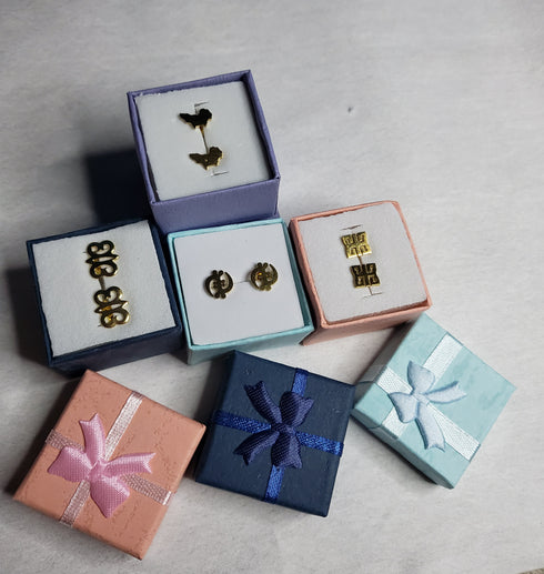 Adinkra Ghanaian Tradition Stud Gold Earrings