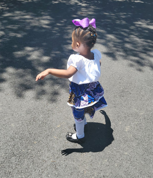 BAABY Ankara Kids Double Layer Flare Skirt and Top Set
