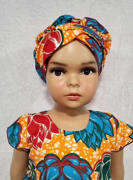 Butterfly sleeve Cut and Attach African Print Girl Dress