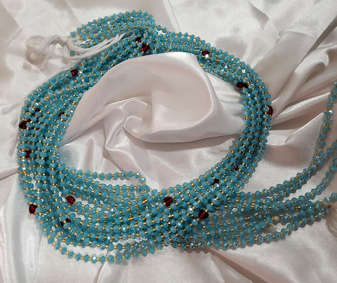 Epo Ocean Handmade Ahyenie Turquoise Heart Glass Waist Beads