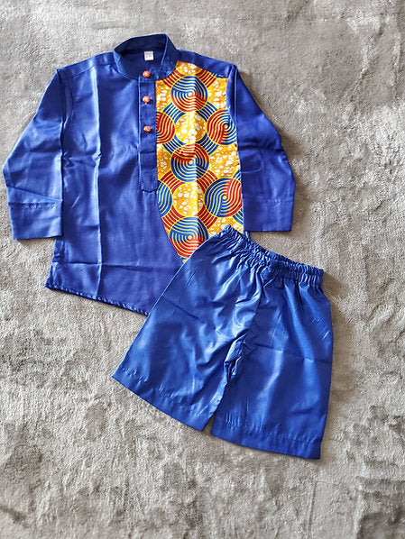 Ola Long Sleeve and Short Pants African Print Baby Boy Two Piece Set – Handmade