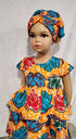 Nyame-Dei Two Sister Butterfly sleeve African Print Girl Dress.