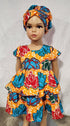 Nyame-Dei Two Sister Butterfly sleeve African Print Girl Dress.