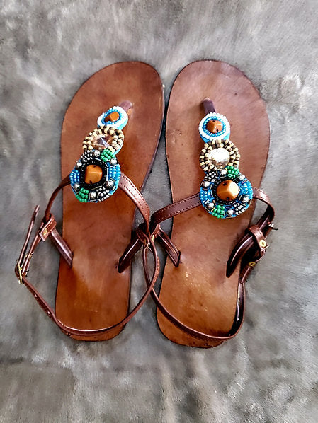 Beaded African Summer Slippers