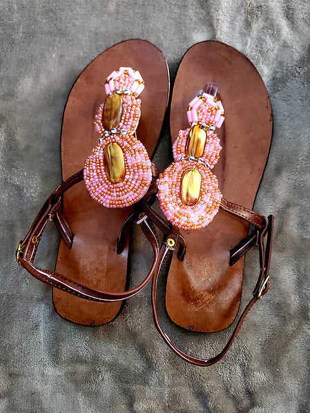 Beaded African Summer Slippers