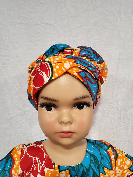 Nyame-Dei Two Sister Butterfly sleeve African Print Girl Dress.