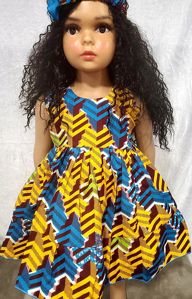 Rohana sleeveless African Print Girl Dress