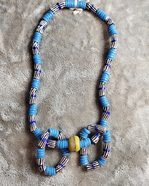 KUKUA Kids Babies Royal Handmade African Bead 3-Piece Set - Sea Blue