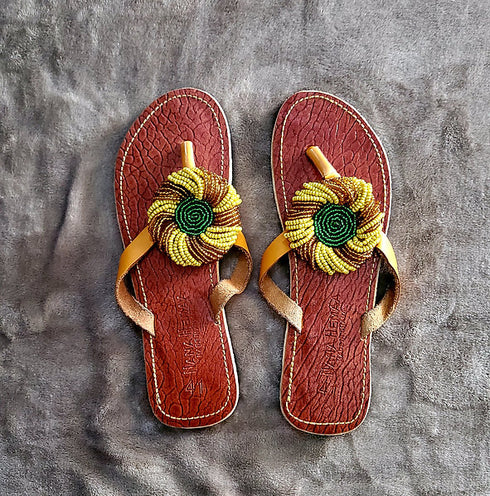 Beaded African Summer Slippers