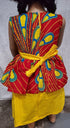 Nia Ankara African Print Baby Girl Dress with Yellow Bow – Handmade