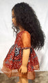 Aaliyah Ankara African Print Baby Girl Dress with Sheer Puff Sleeves – Handmade