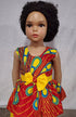 Nia Ankara African Print Baby Girl Dress with Yellow Bow – Handmade