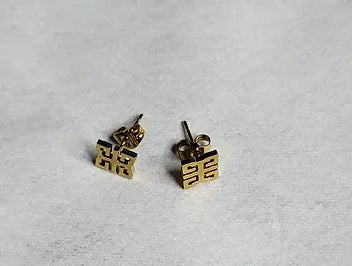 Ghanaian Adinkra Tradition Stud Gold Earrings