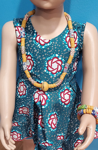 Kukua Babies and Kids Authentic African bead neck and hand set