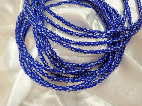 Lom Na Va Duo Waist Beads - Blue & White Ahyenie