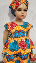 Nyame-Dei Two Sister Butterfly sleeve African Print Girl Dress.