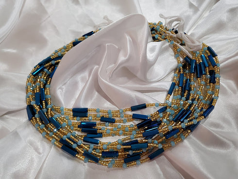 Nsroma Blue Instincts Waist Beads - Ahyenie 50 inch