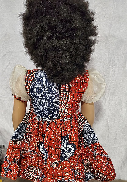 Aaliyah Ankara African Print Baby Girl Dress with Sheer Puff Sleeves – Handmade