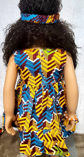 Rohana sleeveless African Print Girl Dress