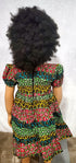 Nhyi-na Ballon sleeve African Print Girl Dress