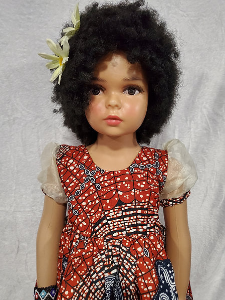 Aaliyah Ankara African Print Baby Girl Dress with Sheer Puff Sleeves – Handmade