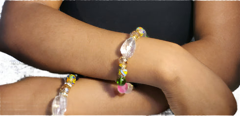 NAKIA Handmade Eclectic Beaded Bracelet Set With Charm Accent