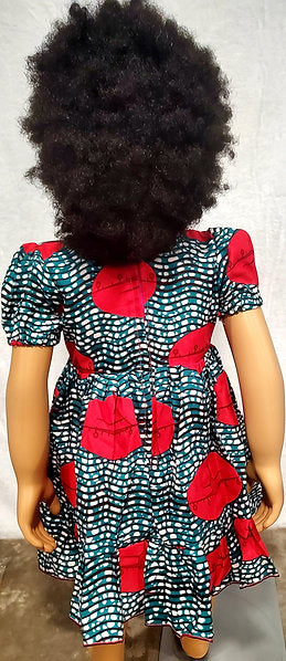 Nhyi-na Ballon sleeve Ankara/African Print Girl Dress