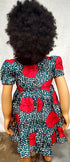 Nhyi-na Ballon sleeve Ankara/African Print Girl Dress