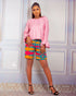 AGYEIWAA African Print 2-Piece Set – High-Waisted Ankara Shorts & Paradise Silk Blouse