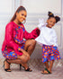 AGYEIWAA African Print 2-Piece Set – High-Waisted Ankara Shorts & Paradise Silk Blouse